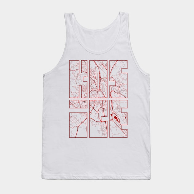 Kosice, Slovakia City Map Typography - Oriental Tank Top by deMAP Studio